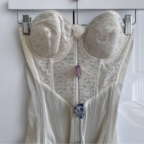 LADY SUZANNE Vintage New Old Stock Guêpière Merry Widow Bustier B32 White - Picture 7 of 17